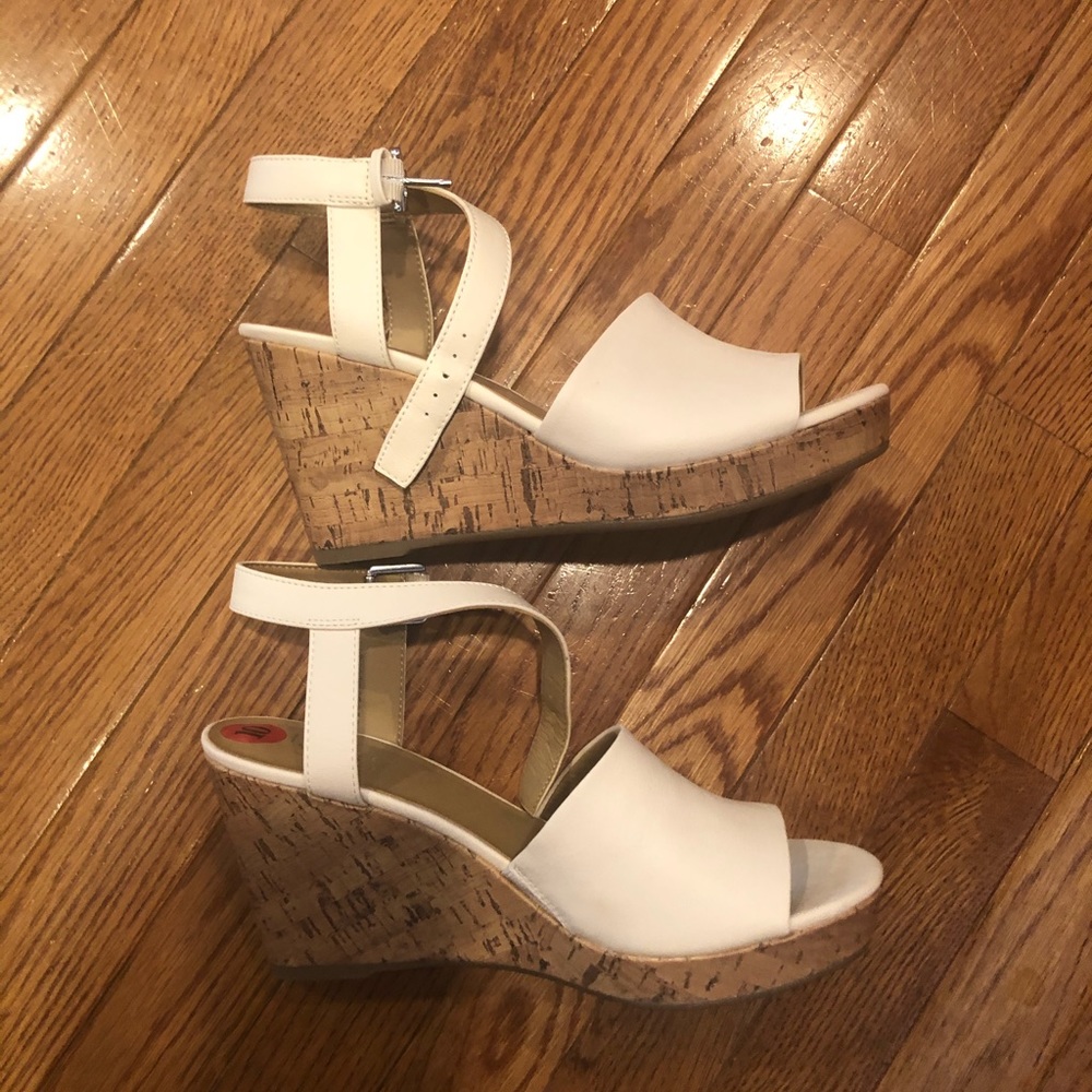 NEW FRANCO SARTO WEDGE HEEL OPEN TOED SANDALS